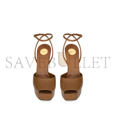 YSL LA SCANDALE PLATFORM SANDALS IN SMOOTH LEATHER 806064AACSQ2526